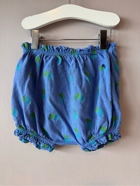 Bobo Choses Blue Linen Blend Sea Flower All Over Woven Shorts Bloomer 18 Months